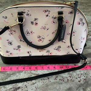 Coach Outlet Floral Satchel - Pink and Black